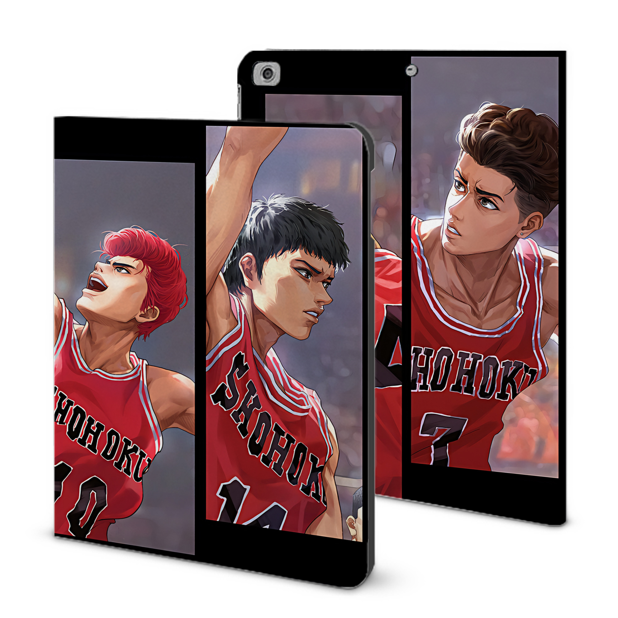 （画像用） SLAM DUNK／スラムダンク IPad ケース ブック型 PUレザー TPU 耐衝撃 軽量 薄型 ペン収納なし 全面保護 IPad 各モデル対応
